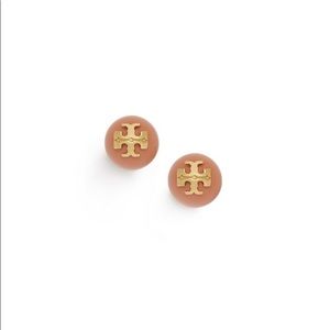 Tory Burch Pearl Coral Stud Earrings. EUC! FINAL